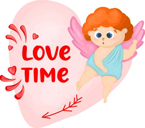 Free Cupid Sticker With Hearts And Romantic Decor Happy Valentines Daylove Timepink Heart
