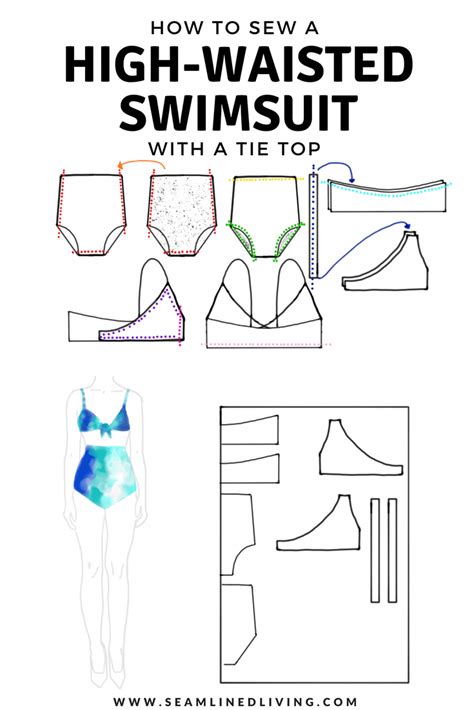 How To Sew A High Waisted Swimsuit Diy Bikini Pattern Swimwear