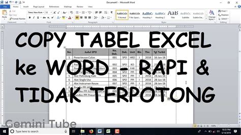 Cara Copy Data Di Excel Ke Word Dengan Rapi Dan Tidak Terpotong Tips