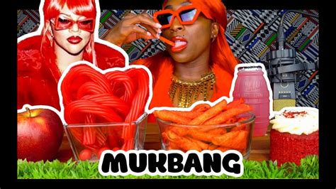 All Red Everything Lil Kim Cosplay Mukbang Part 1 Youtube