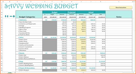 9 Wedding Budget Excel Spreadsheet Excel Spreadsheets Group