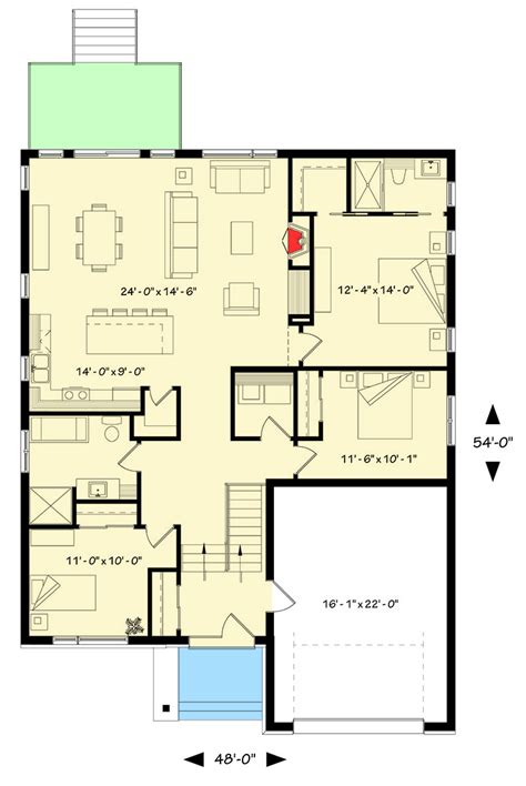 Contemporary Split Level House Plan 22425dr Architectural Designs