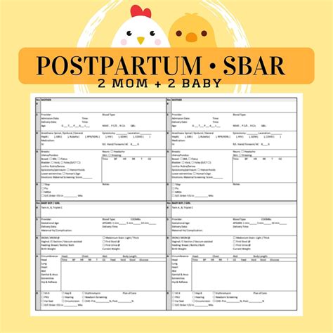 2 Mom And 2 Baby Sbar Ob Postpartum Nursery Maternal Child Nurse
