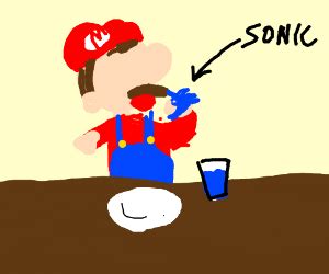 Mario Eats Sonic P I O Drawception