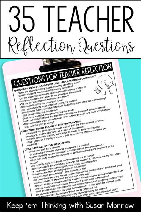 35 Teacher Reflection Questions Keep ‘em Thinking