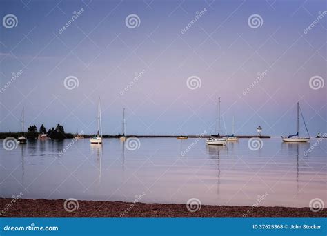 Quiet Morning In The Harbor Stock Photo Image Of Blue Mist 37625368