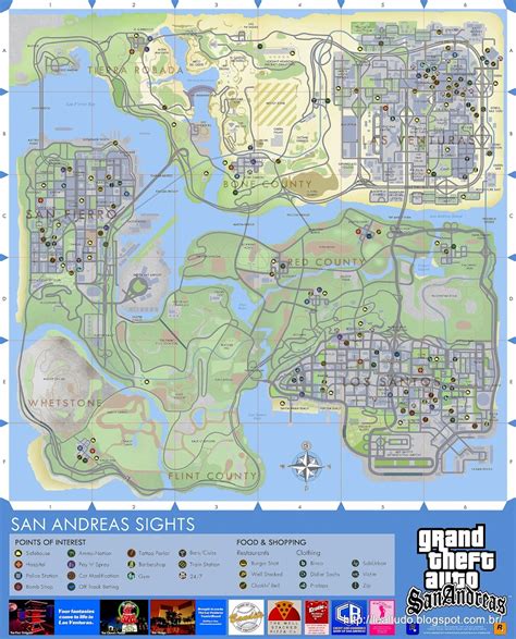Gta San Andreas Map Mapa Do Grand Theft Auto San Andreas Map