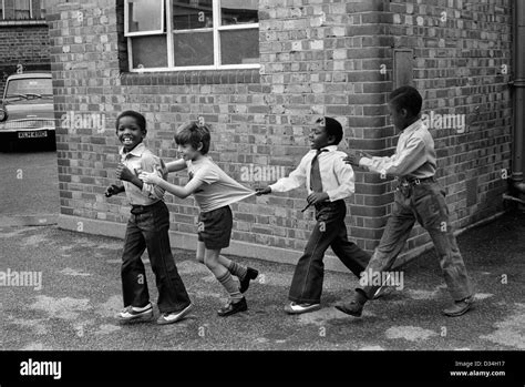 Primary School Playground Boys Playing Together South London 1970s