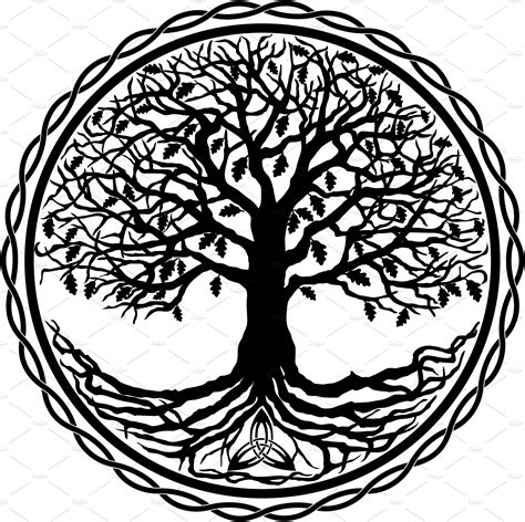 Celtic Tree Of Life Silhouette Pre Designed Illustrator