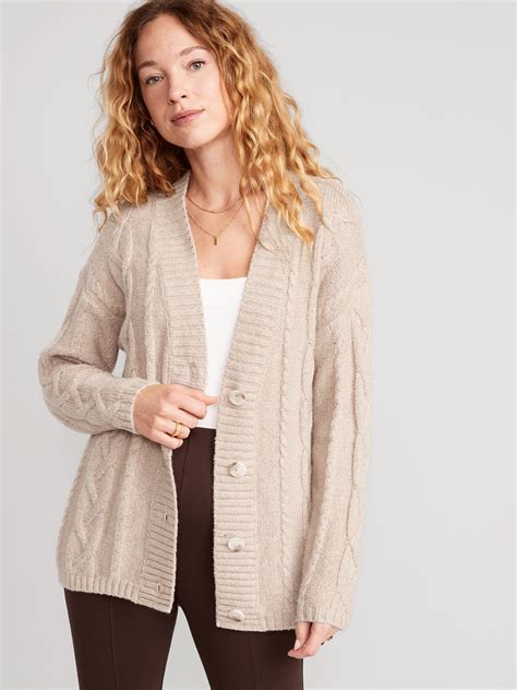 Oversized Chunky Cable Knit Cardigan Sweater For Women Old Navy
