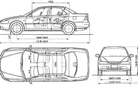 Honda Accord 1997 Honda Drawings Dimensions Pictures Of The Car
