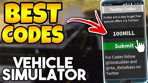 Please remember to regularly check the latest driving simulator codes here on our website. All Codes In Vehicle Simulator - YouTube