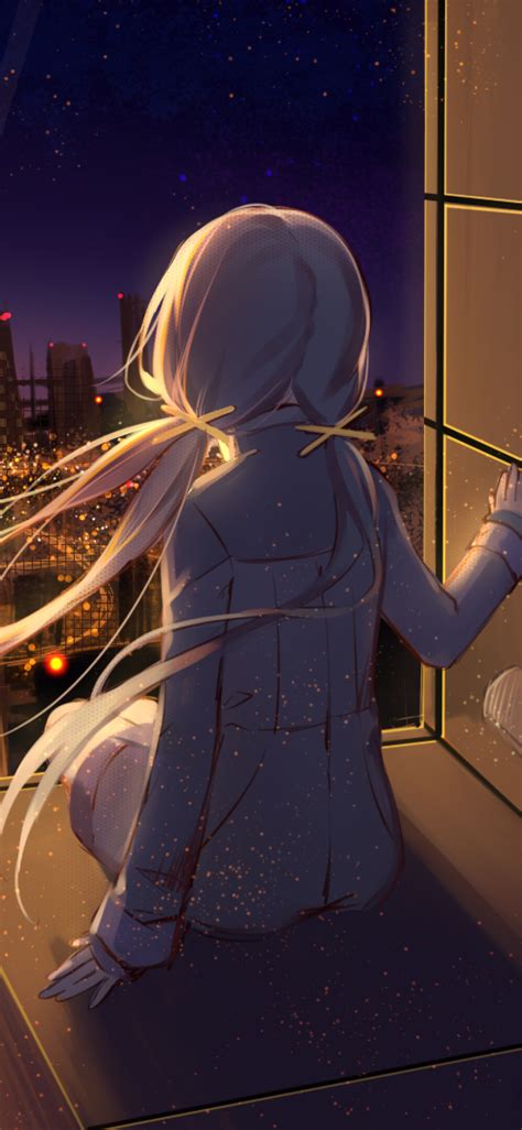 1125x2436 Anime Girl Looking At Stars Iphone Xsiphone 10iphone X