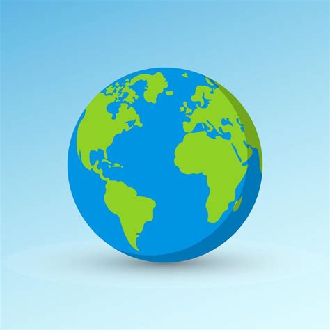 Planet Earth Icon Realistic Earth Globe Earth Illustration With World