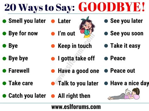 20 Funny Ways To Say Goodbye In English Esl Forums