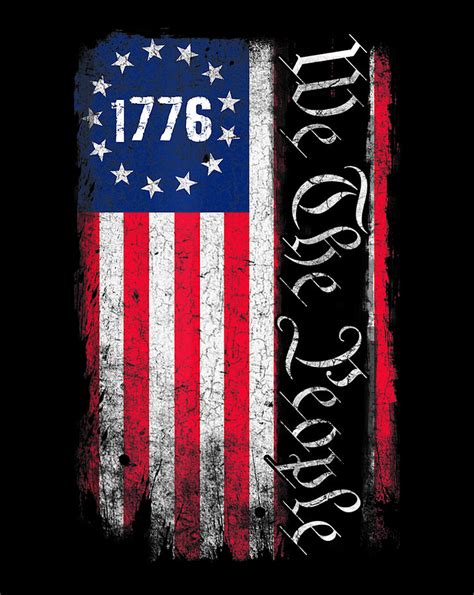 1776 We The People Betsy Ross 4th Of July American Flag Men Digital Art