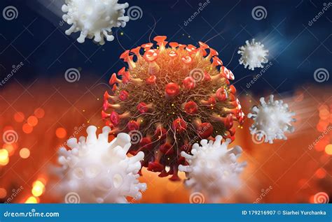 Viral Infection Immunity Fights Disease Stock Illustration