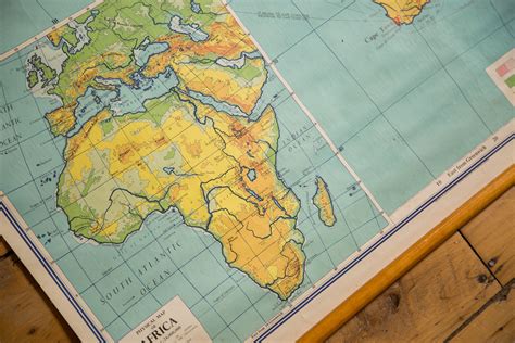 Vintage Africa Pull Down Map