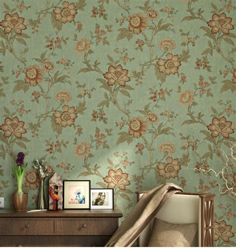 Retro American Style Pastoral Wallpaper 3d Embossed Flowers Non Woven