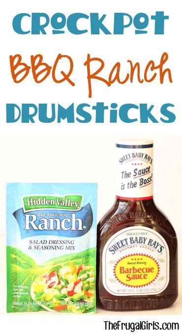 Hidden valley ranch… the way ranch is supposed to taste. Crockpot BBQ Ranch Chicken Drumsticks Recipe! | The Frugal ...