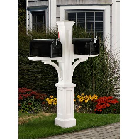 Mayne Westbrook Plus Plastic Mailbox Post White 580a00000 The Home Depot