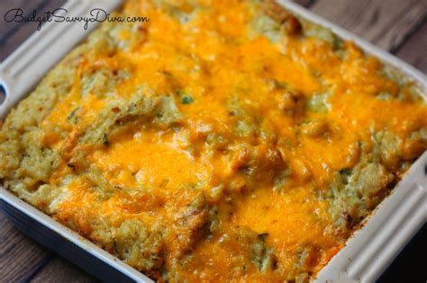 Mix broccoli with cream of chicken soup, prepared instant rice, onions and cheddar cheese. Cheesy Chicken and Rice Casserole Recipe | Budget Savvy Diva