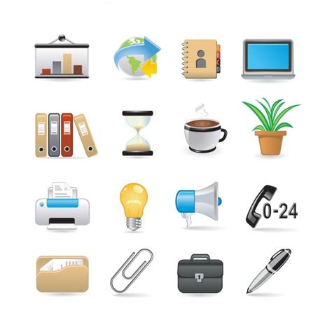 Office Icons Set Vector Free Download