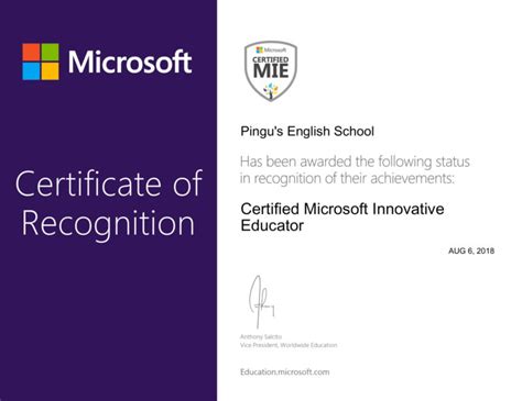 Certified Microsoft Innovative Educator Pingus English Pingus English