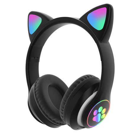 headphones and earphones cat ear girls rgb light bluetooth wireless gaming headphones was listed