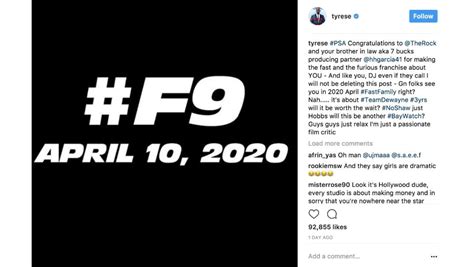 Tyrese Gibson Blames Dwayne Johnson For Fast And Furious 9 Delay 8days