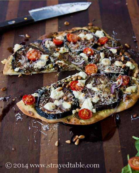 Eggplant Goat Feta Pizza Recipe Strayed From The Table