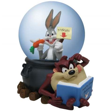 85mm Bugs Bunny And Crazy Taz Looney Tunes Globe Figurine Statue