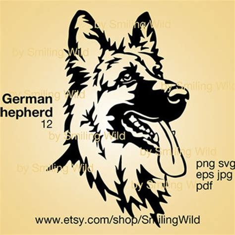 Black German Shepherd Dog Svg Art Clipart Cut File Cuttable Etsy