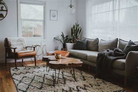 My west elm couch is so perfect, i don't want to sit on anything else. west elm - Mid-Century Bungalow In Portland | Grey couch ...