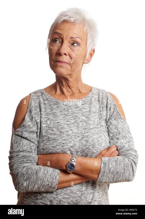 Portrait Senior Woman Arms Crossed Hi Res Stock Photography And Images Alamy