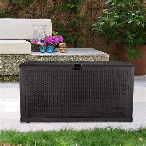 Gdy 2 In 1 Patio Deck And Storage Box Waterproof Polyphylene Material