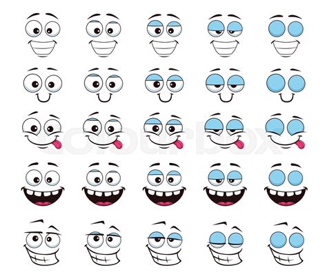 Cartoon Giggle Face And Blink Eye Animation Emoji Stock Vector