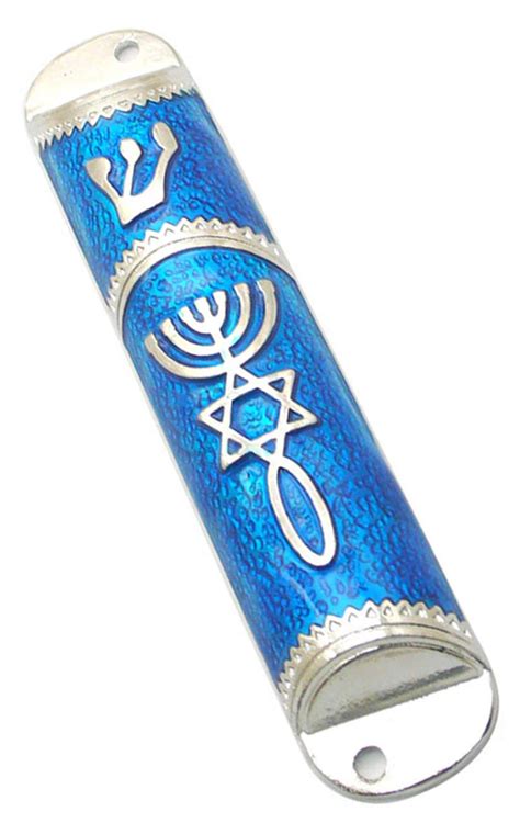 Holy Land Market Messianic Seal Mezuzah Case 41 Inch With Scroll In