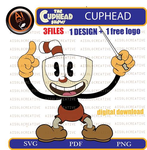 Cuphead Clipart Main Character In Cupheadshow Svg Pngpdf File