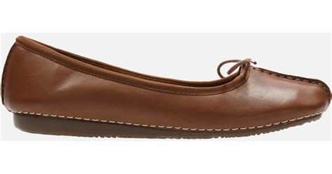Clarks Freckle Ice Leather Ballet Flats In Brown Lyst