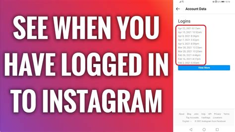 How To See When You Have Logged In To Instagram Youtube