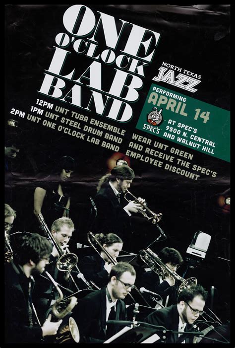 [concert poster one o clock lab band] unt digital library