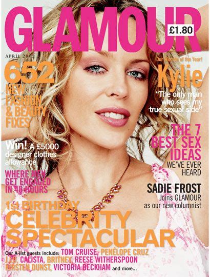 Kylie Minogue Glamour Magazine April 2002 Cover Photo United Kingdom
