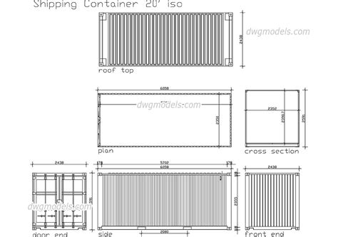 Iso Shipping Container Cad Drawings Examples Shipping