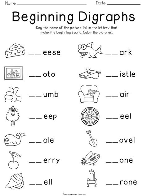 Blends And Digraphs Writing Worksheets Kindergarten Kindergarten