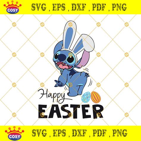 Stitch Happy Easter Svg Disney Easter Egg Svg