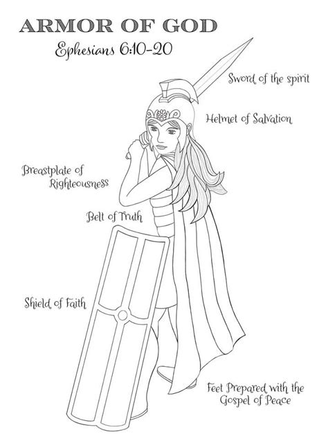 Full Armor Of God Coloring Sheet Sketch Coloring Page