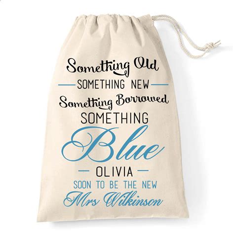 Something borrowed something blue wedding keepsake cotton | Etsy
