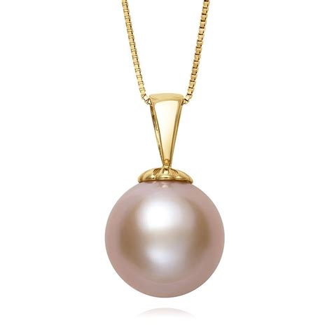 Pink Freshwater Cultured Pearl Pendant In 14k Yellow Gold 11mm In 2021