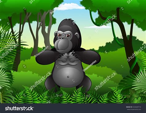 Cartoon Gorilla Jungle Stock Vector Royalty Free 523420714 Shutterstock